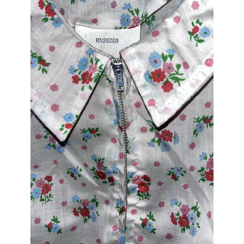 Vtg 1970s Fashion First M Smoller Co Floral Zip Front Shift Dress Size 20.5 Plus - Picture 4 of 7